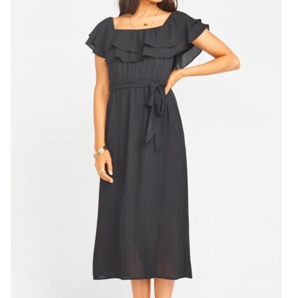 Show Me Your MuMu Black Off-Shoulder Midi Dress - Picture 5 of 7